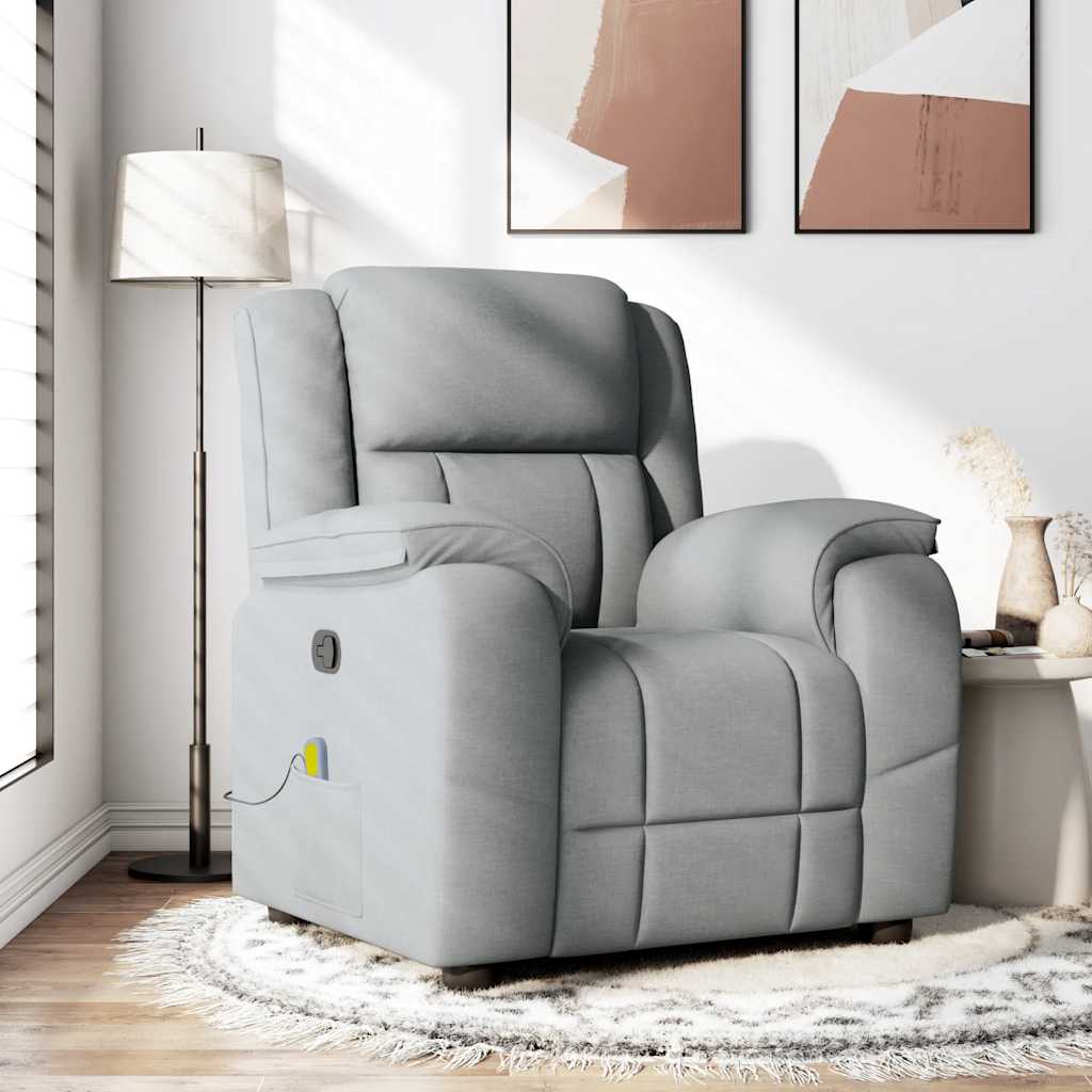 Fauteuil de massage inclinable Gris clair Tissu