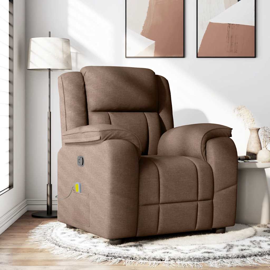 Fauteuil de massage inclinable Marron Tissu