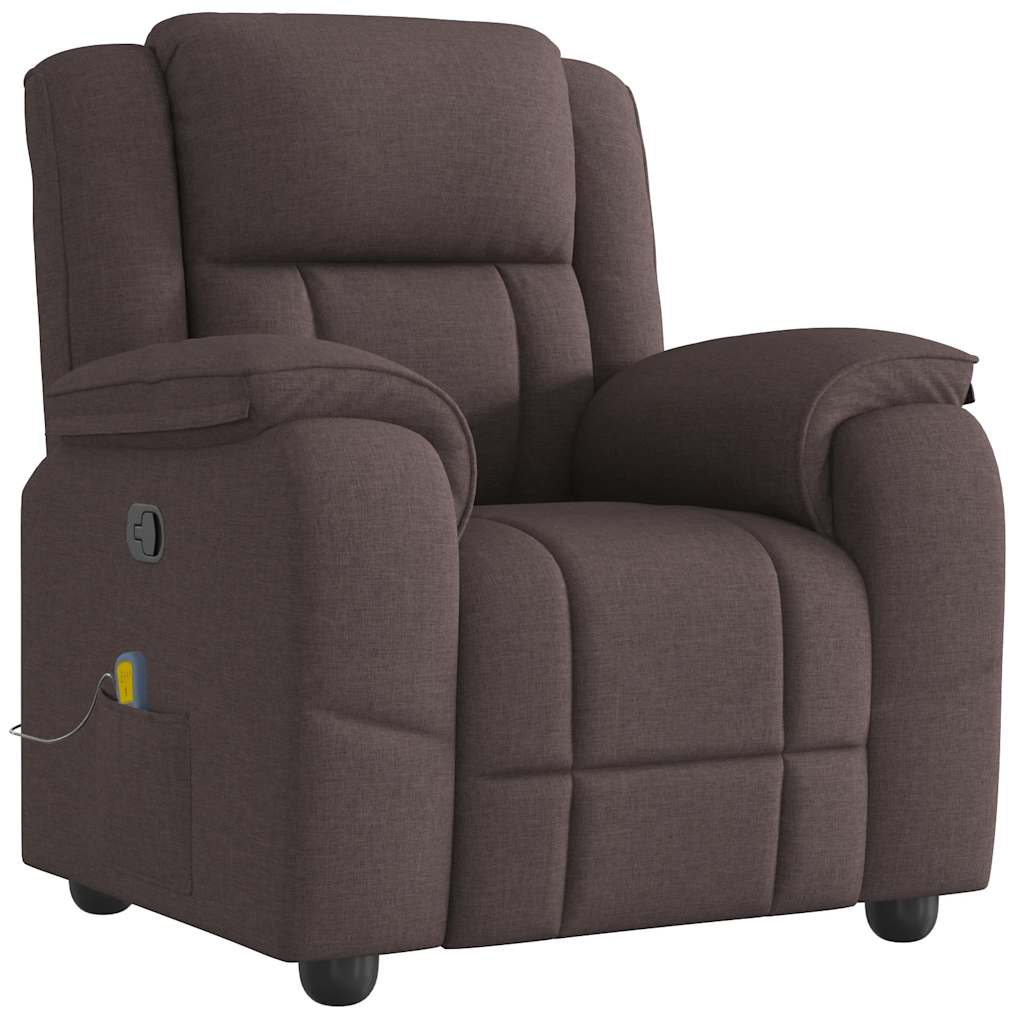 Fauteuil de massage inclinable Marron foncé Tissu