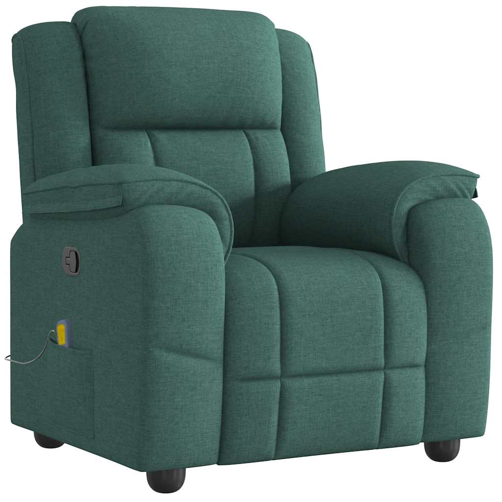 Fauteuil de massage inclinable Vert foncé Tissu