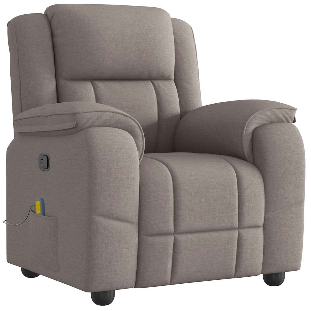 Fauteuil de massage inclinable Taupe Tissu