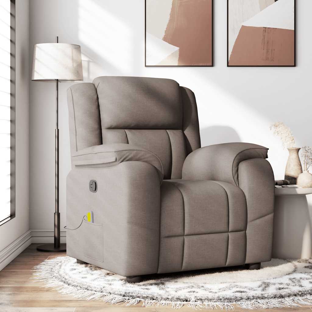 Fauteuil de massage inclinable Taupe Tissu