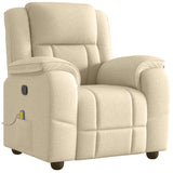 Fauteuil de massage inclinable Crème Tissu