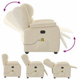 Fauteuil de massage inclinable Crème Tissu