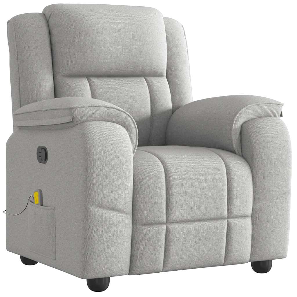 Fauteuil de massage inclinable gris nuage tissu