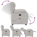 Fauteuil de massage inclinable gris nuage tissu