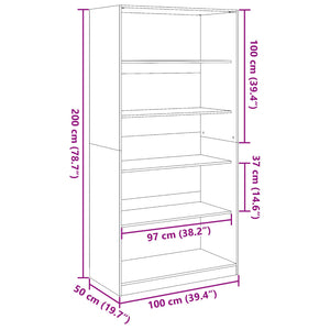 Garde-robe sonoma gris 100x50x200 cm bois d'ingénierie