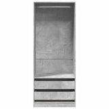 Garde-robe gris béton 80x50x200 cm bois d'ingénierie