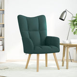 Chaise de relaxation Vert foncé Tissu