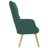 Chaise de relaxation Vert foncé Tissu