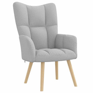 Chaise de relaxation avec repose-pieds gris nuage tissu