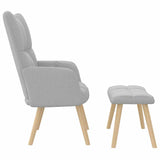 Chaise de relaxation avec repose-pieds gris nuage tissu