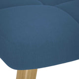 Chaise de relaxation avec repose-pied Bleu Tissu
