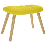 Chaise de relaxation avec repose-pied jaune clair tissu