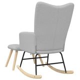 Chaise à bascule avec repose-pied gris nuage tissu