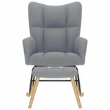 Chaise à bascule avec repose-pied Gris clair Tissu