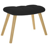 Chaise à bascule avec repose-pied Noir Tissu