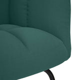 Chaise à bascule avec repose-pied Vert foncé Tissu