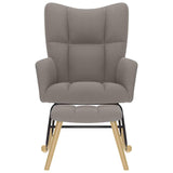 Chaise à bascule avec repose-pied Taupe Tissu