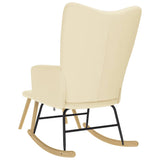 Chaise à bascule avec repose-pied Crème Tissu