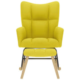 Chaise à bascule avec repose-pied jaune clair tissu