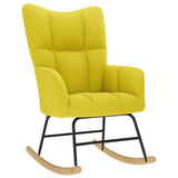 Chaise à bascule avec repose-pied jaune clair tissu