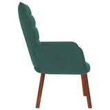 Chaise de relaxation Vert foncé Velours