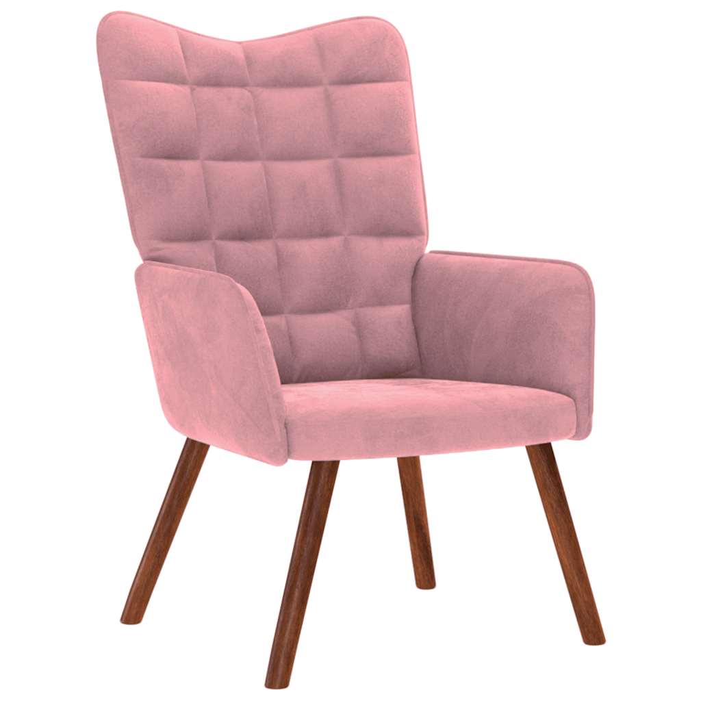 Chaise de relaxation Rose Velours