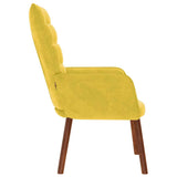 Chaise de relaxation jaune velours