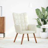 Chaise de relaxation crème velours