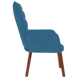 Chaise de relaxation Bleu Velours