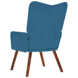 Chaise de relaxation Bleu Velours