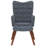 Fauteuil relax avec tabouret en velours gris foncé