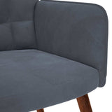 Fauteuil relax avec tabouret en velours gris foncé