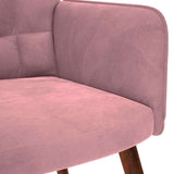 Chaise de relaxation avec tabouret Rose Velours