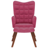 Chaise de relaxation avec tabouret Bordeaux Velours