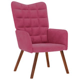Chaise de relaxation avec tabouret Bordeaux Velours