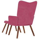 Chaise de relaxation avec tabouret Bordeaux Velours