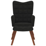 Fauteuil relax avec tabouret en velours noir
