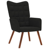 Fauteuil relax avec tabouret en velours noir