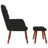 Fauteuil relax avec tabouret en velours noir