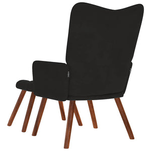 Fauteuil relax avec tabouret en velours noir