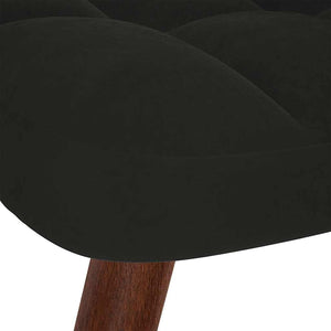 Fauteuil relax avec tabouret en velours noir