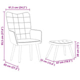 Chaise de relaxation avec tabouret Marron Velours