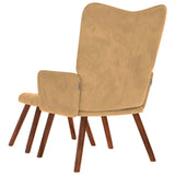 Chaise de relaxation avec tabouret Marron Velours