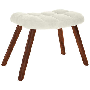 Fauteuil relax avec tabouret en velours crème