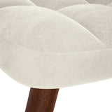 Fauteuil relax avec tabouret en velours crème