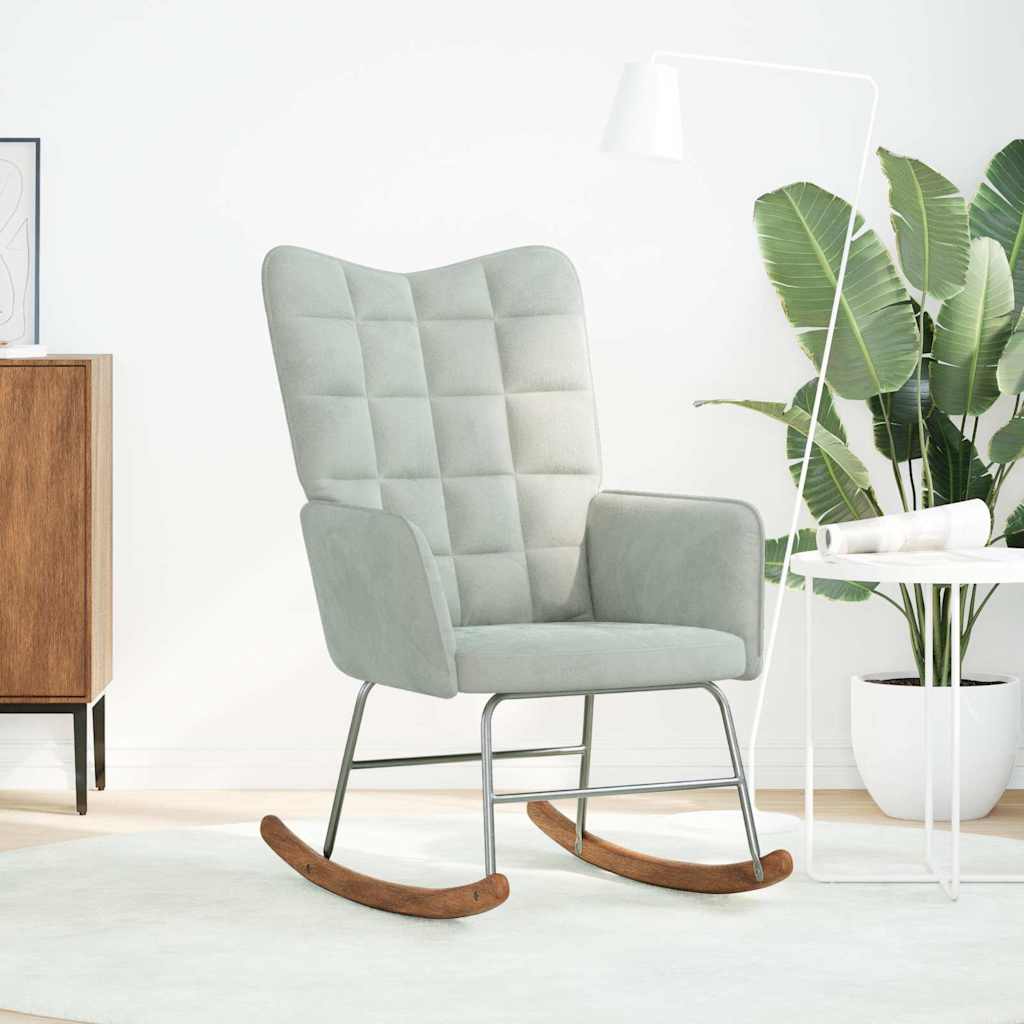 Chaise à bascule Gris clair Velours