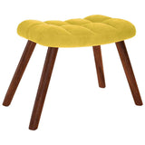 Chaise à bascule avec tabouret en velours jaune