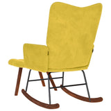 Chaise à bascule avec tabouret en velours jaune